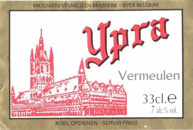 Voormalig etiket van het Ypra bier
